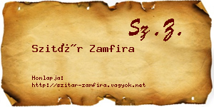 Szitár Zamfira névjegykártya
